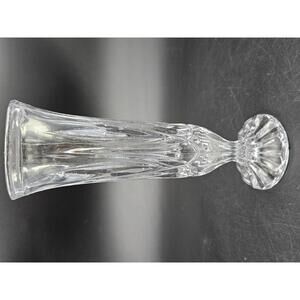 Vintage Trumpet Bud Vase 6" Pressed Glass Pedestal Vase Floral Decor
